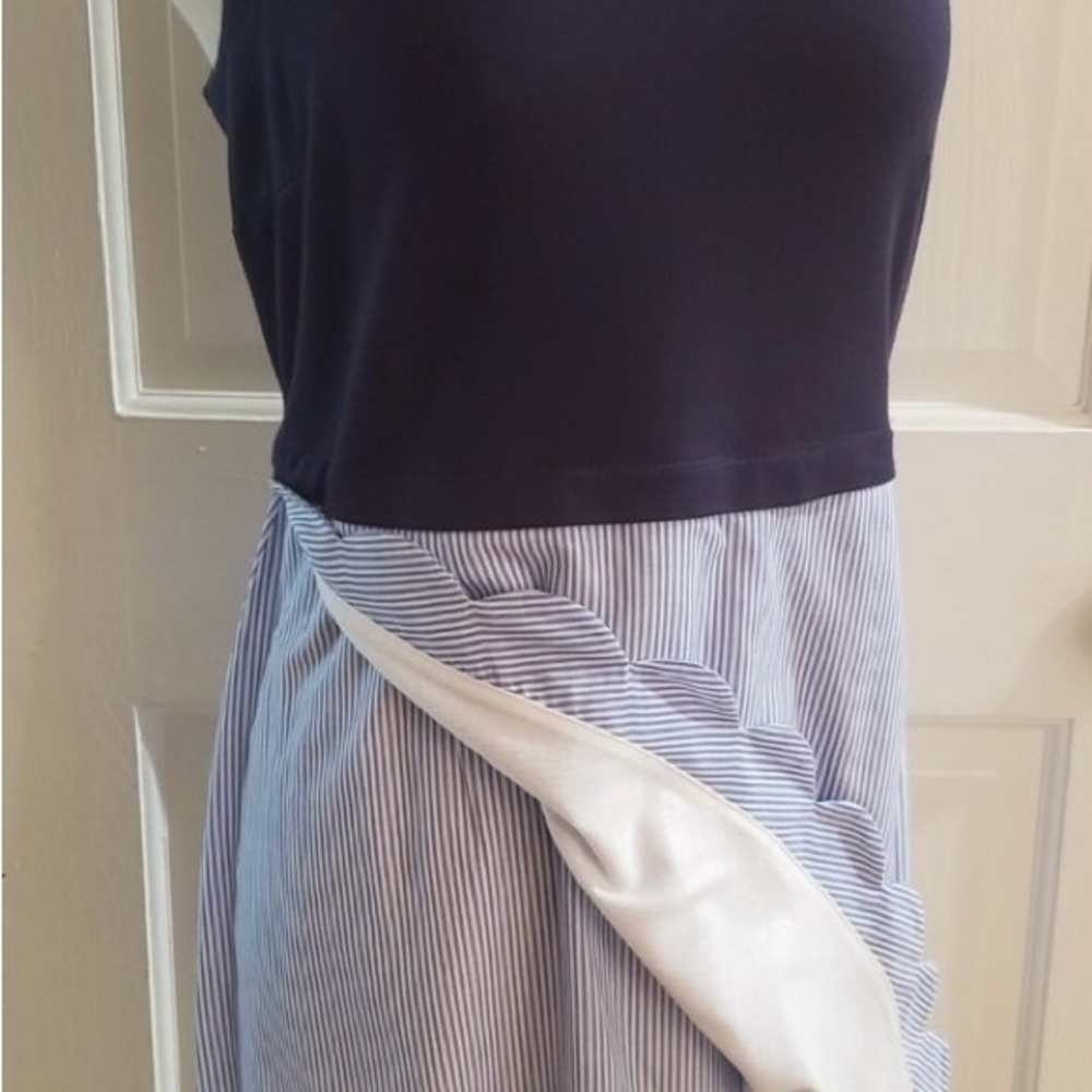 Crown & Ivy Navy and Striped Blue Dress